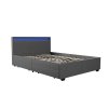 Čalúnená posteľ Lyon 140x200 cm - tmavosivá