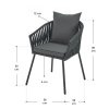 Kovové kreslá 2 ks - antracit