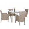 Záhradná zostava Berlin 1+4 - umelý ratan,  šedá / béžová 4927