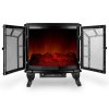 Elektrický krb s dvoma dverami s ventilátorom a ohňom ČIERNY 8872