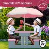 Detský záhradný set so slnečníkom - ružový slnečník