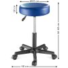 Taburetka na kolieskach - modrá rozmery