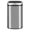 Bezdotykový hranatý odpadkový kôš 60L - strieborný z predu