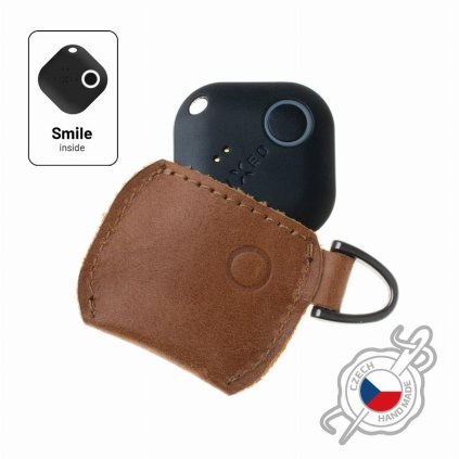 Kožené pouzdro FIXED Smile Case se smart trackerem FIXED Smile Pro, hnědé