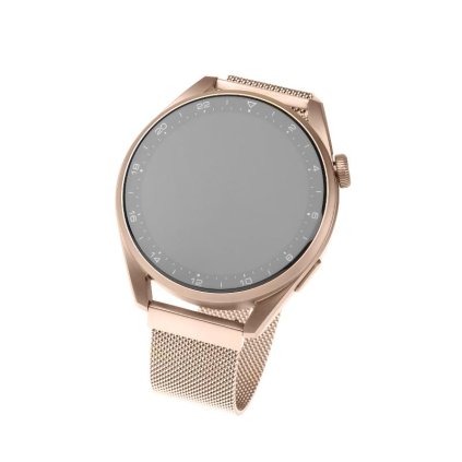 Síťovaný nerezový řemínek FIXED Mesh Strap s Quick Release 18mm pro smartwatch, růžově zlatý