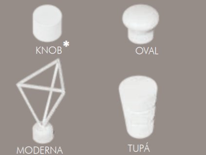 siva koncovka biela