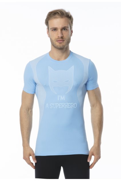 Pánské funkční tričko s krátkým rukávem IRON-IC - Superhero - modrá