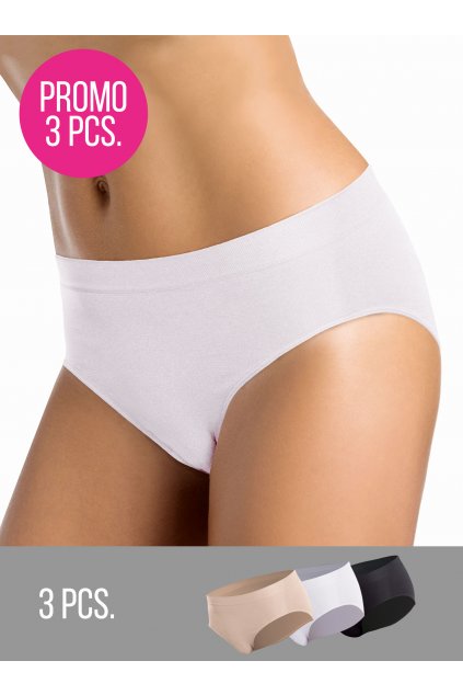 3PACK- Kalhotky klasické bezešvé Slip midi Intimidea