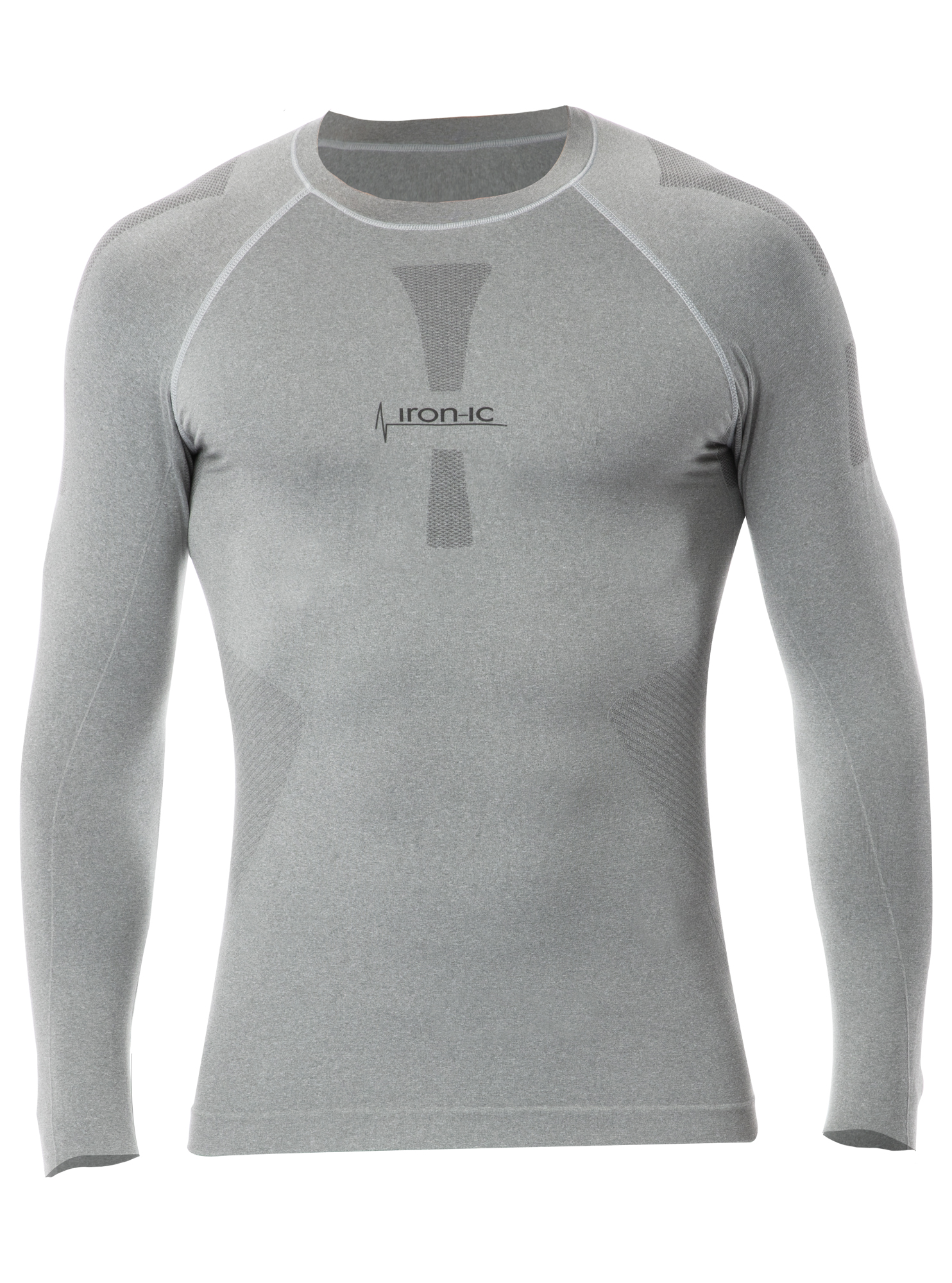 Pánské funkční tričko s dlouhým rukávem IRON-IC - šedá Barva: Šedá-IRN, 