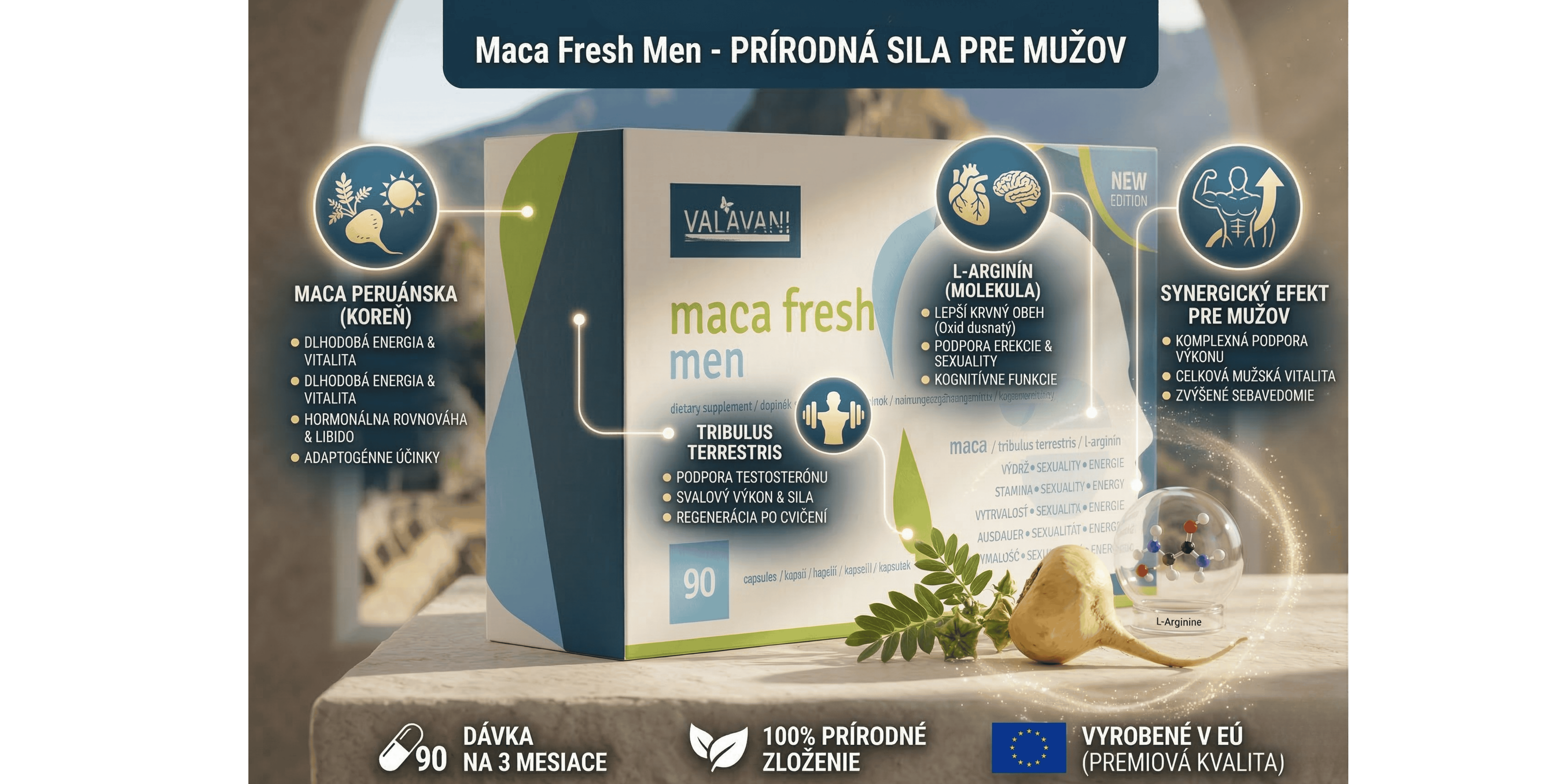 VALAVANI Maca Fresh Men – prírodná podpora energie, libida a výkonu pre mužov