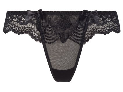 Dámské sexy tanga V-8628 Černá - Axami (Barva černá, Velikost 36/S)