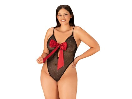 Elegantní body Tienesy teddy 2XL/3XL - Obsessive (Barva černá, Velikost 2XL/3XL)
