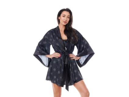 Krásný župan Aster robe black - Anais (Velikost S/M)