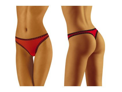 Dámské tanga Carimbo Červená - Wolbar (Barva červená, Velikost M)