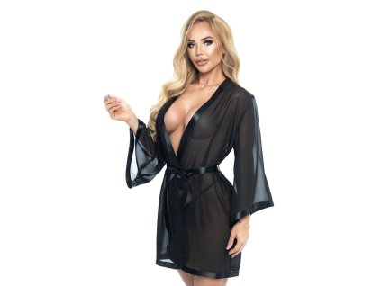 Dámský sexy župan Palmira Černá - Irall (Barva černá, Velikost L)
