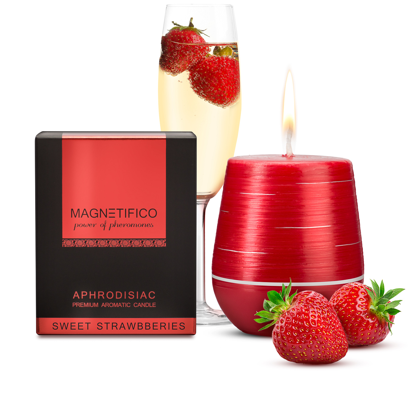 Levně afrodiziakální svíčka Magnetifico aphrodisiac candle Sweet strawberries