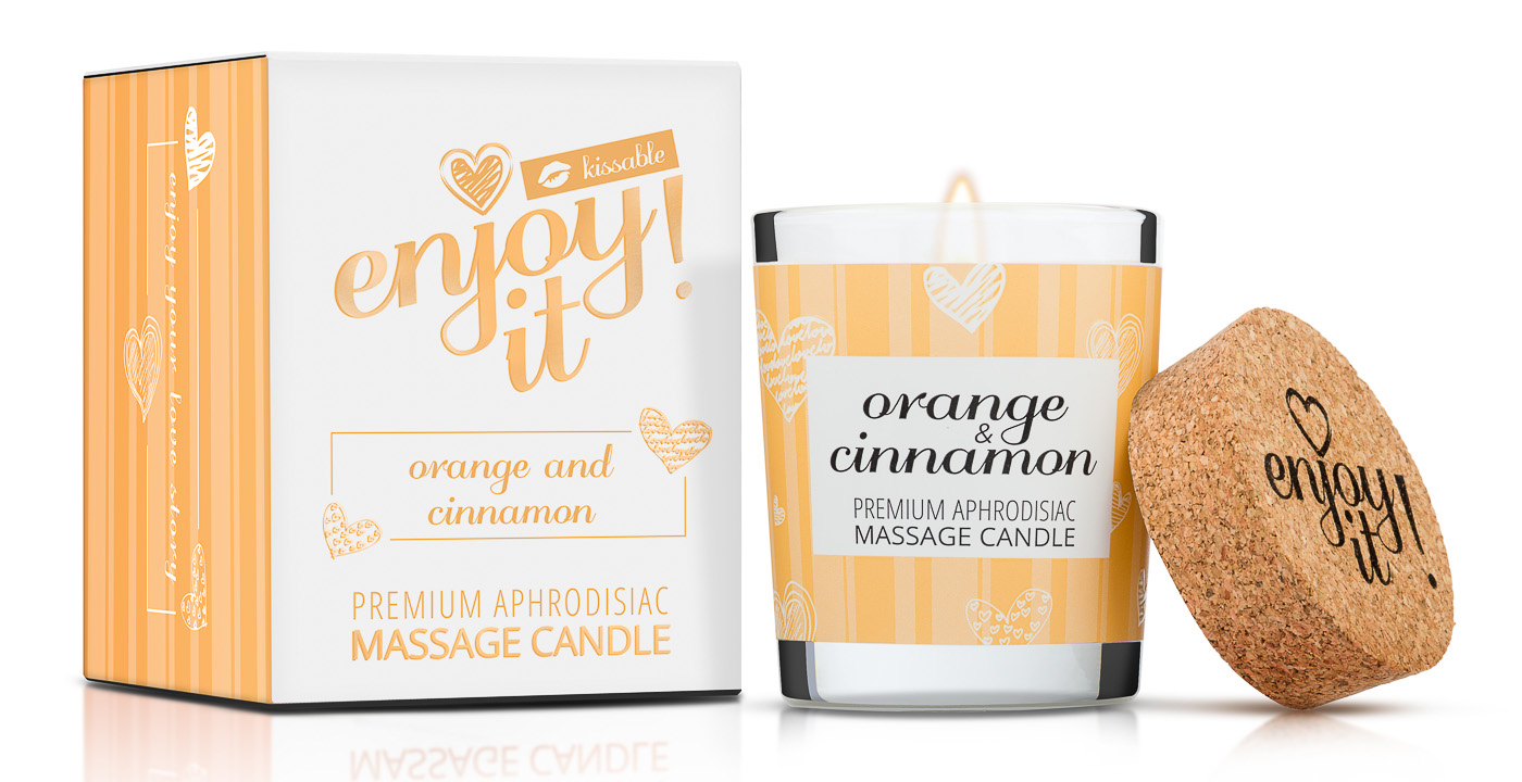 Levně Masážní svíčka MAGNETIFICO - Enjoy it! Orange and cinnamon