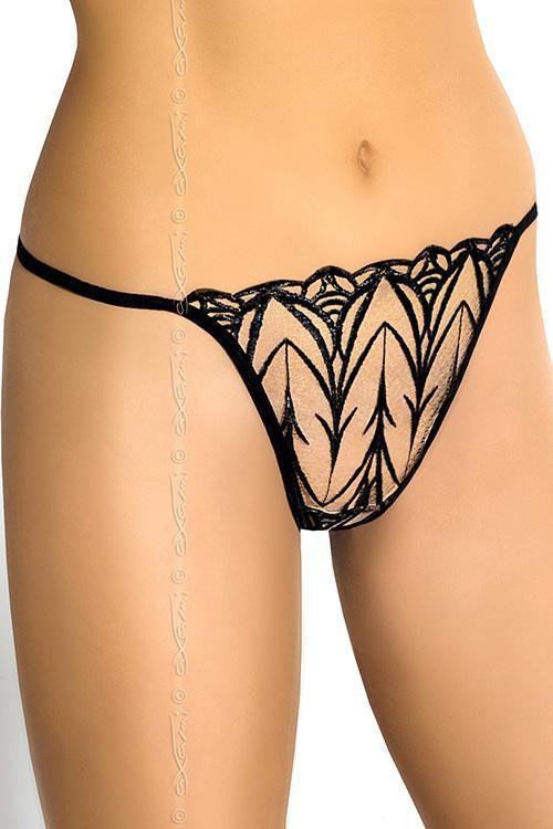 Dámská Tanga V-5008 Lily - Axami Barva: béžovo-černá, Velikost: XL