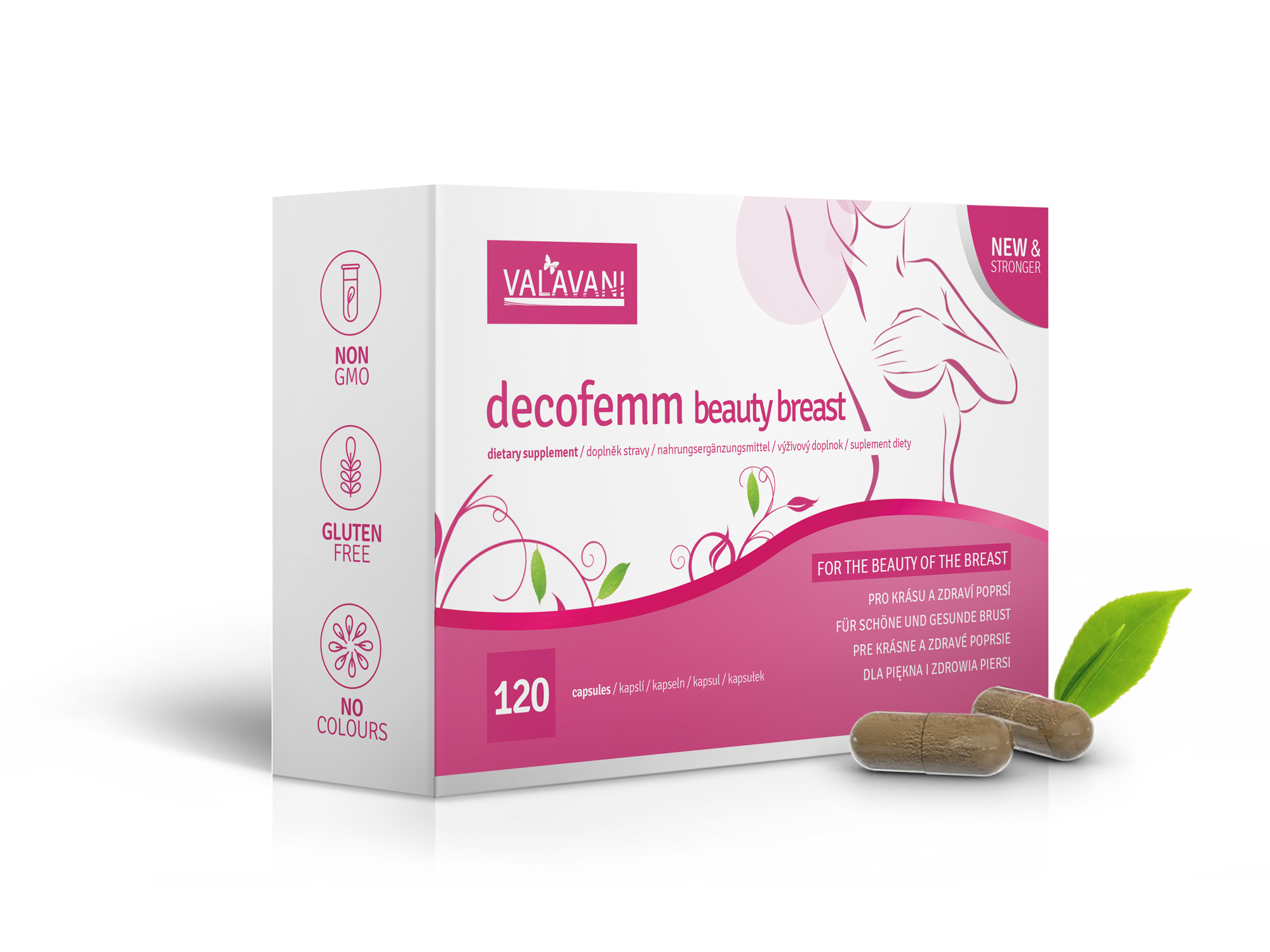 DecoFemm Beauty Breast zvětšení a zpevnění poprsí .: 1 balení 120 kapslí