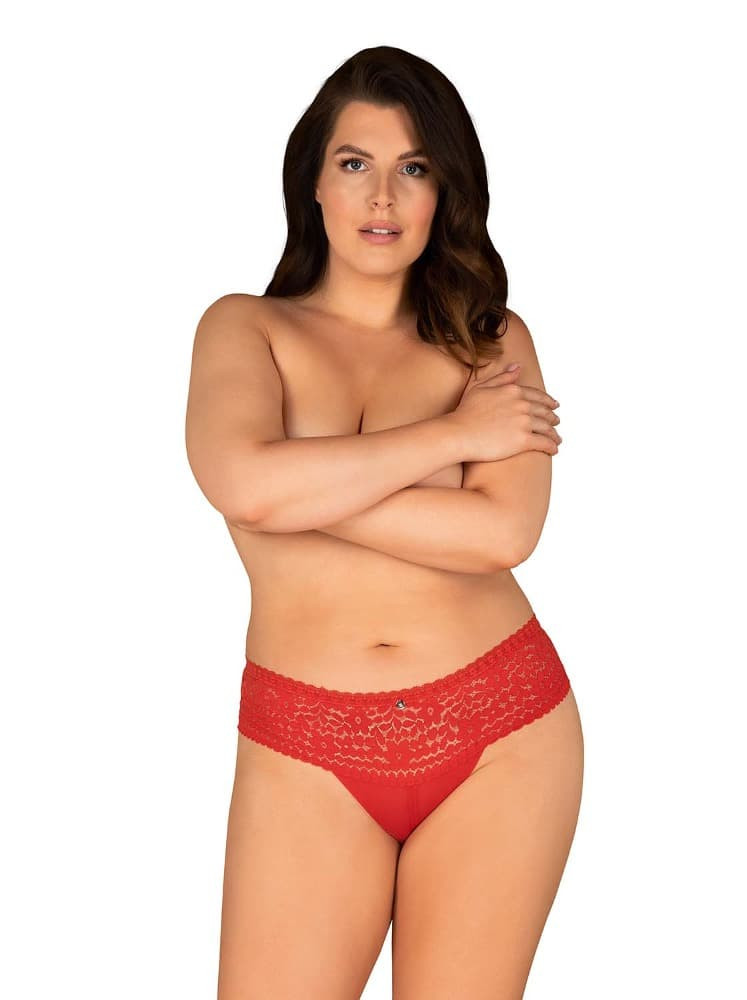 Sexy kalhotky Blossmina panties - Obsessive Barva: červená, Velikost: 4XL/5XL