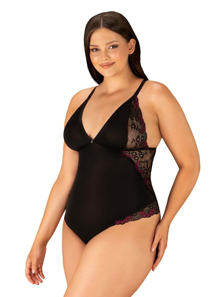 Jemné body Vanessme teddy 2XL/3XL - Obsessive Barva: černá, Velikost: 2XL/3XL