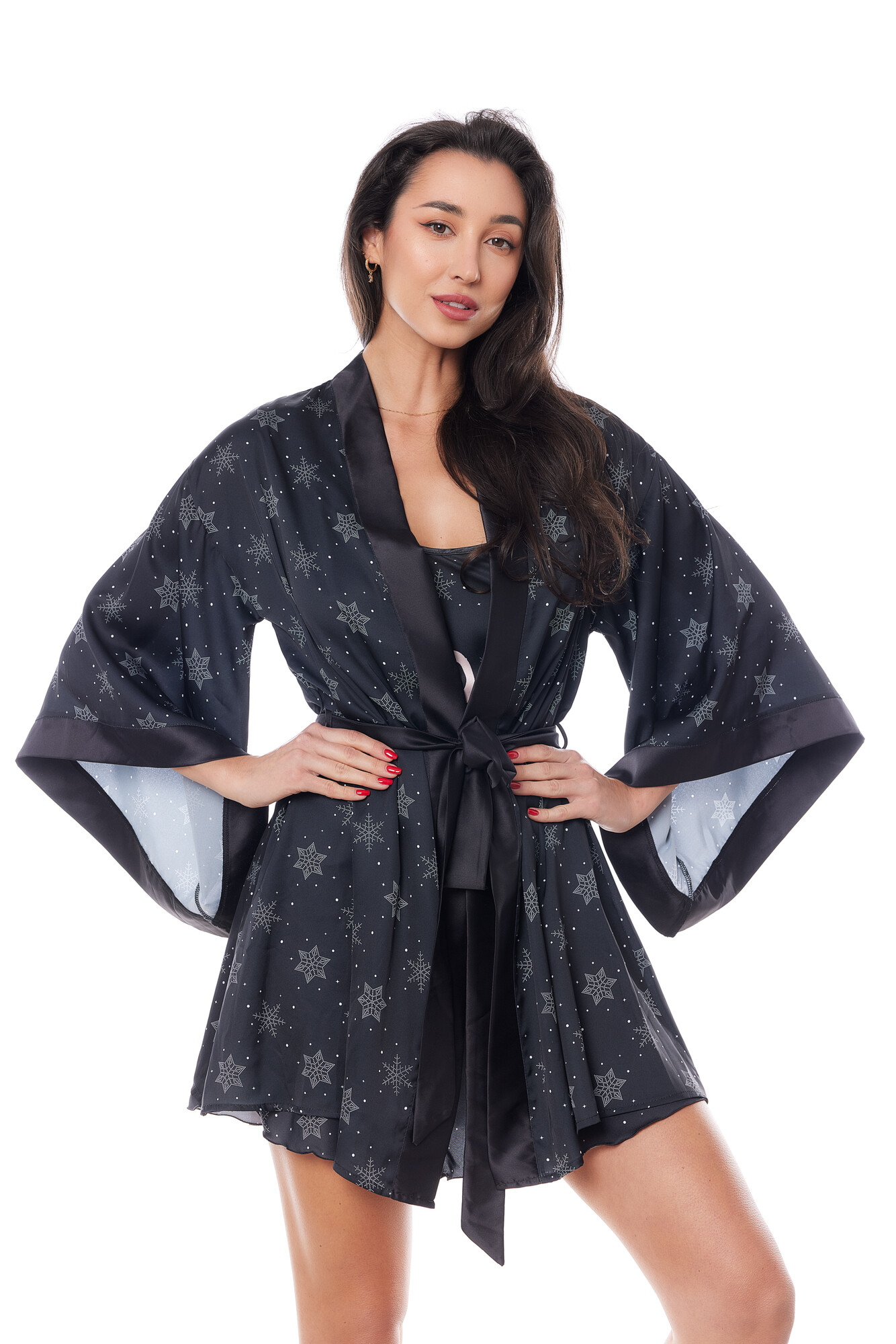 Levně Krásný župan Aster robe black - Anais Velikost: XS