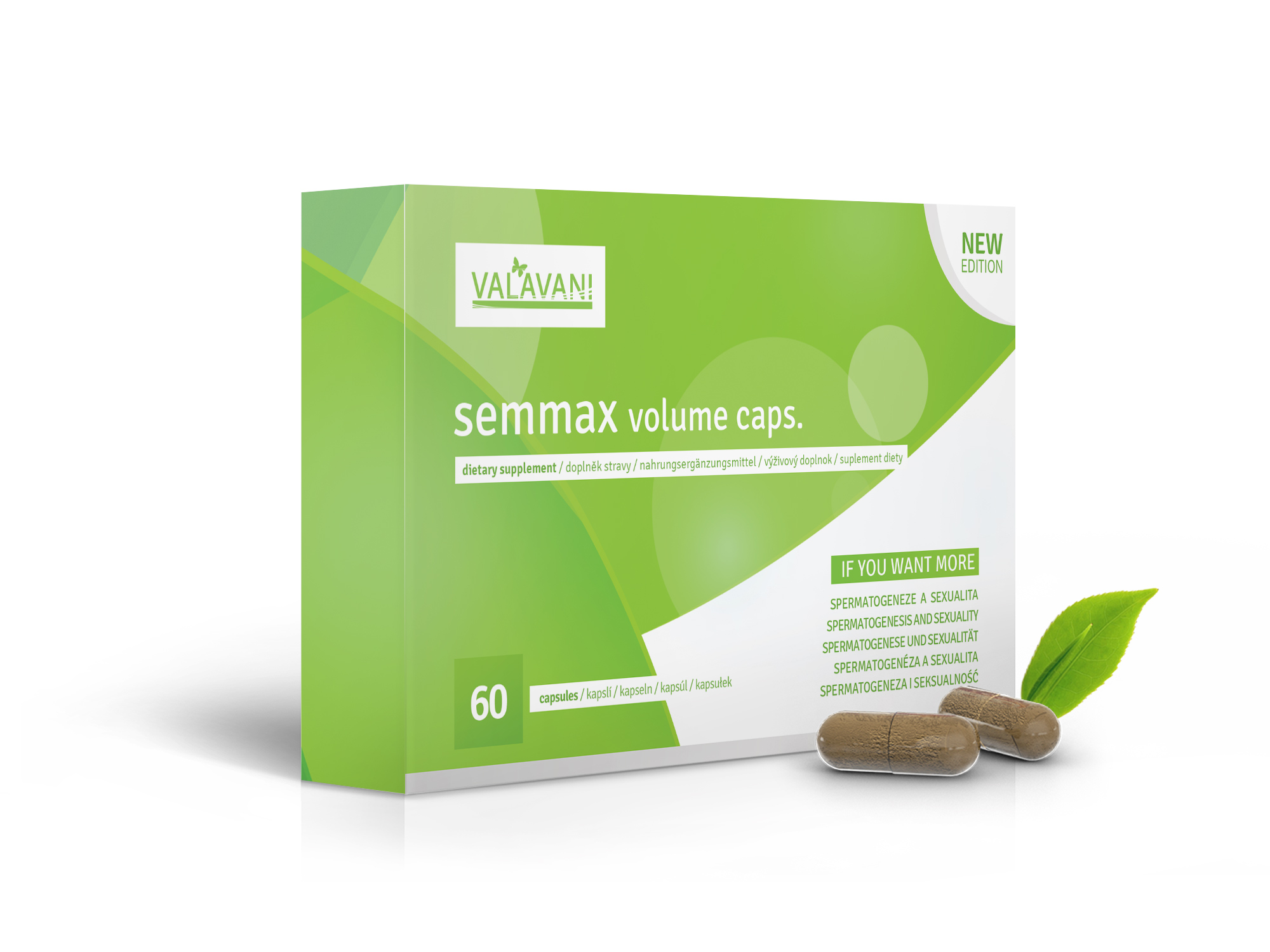 SEMMAX volume caps. - větší výstřik, zdravější sperma .: Akce 2+1 ZDARMA (180 kapslí)
