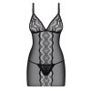 Jemná košilka Lucita chemise - Obsessive (Barva černá, Velikost S/M)