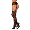 Nádherné punčochy S821 garter stockings - Obsessive (Barva černá, Velikost S/M/L)