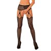 Nádherné punčochy S821 garter stockings - Obsessive (Barva černá, Velikost S/M/L)