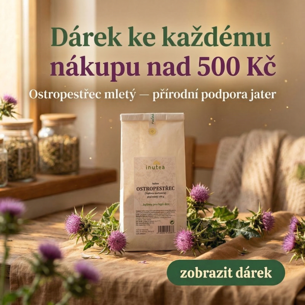Při nákupu nad 500 Kč ostropestřec jako dárek.