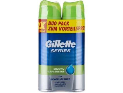 gillette series sensitive gel na holeni pro citlivou pokozku DUO 2x200 ml