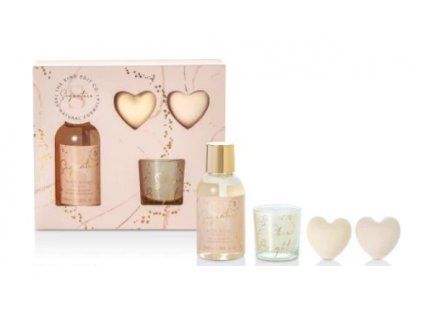 The Kind Edit Co. Signature Relax & Bathe Gift Set 100ml Body Wash + 30g Candle + 2 x 20g Bath Fizzer 5055193544911