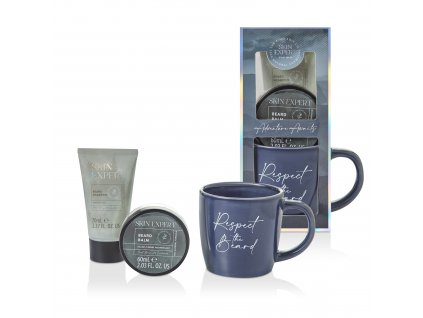 The Kind Edit Co. Skin Expert Mug Gift Set 50ml Beard Balm + 70ml Beard Shampoo + Mug