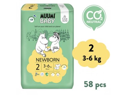 muumi baby 2 newborn 3 6 kg 58 ks eko pleny