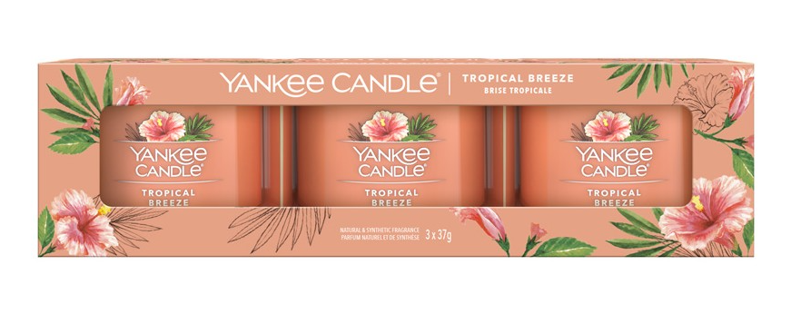 Yankee Candle Tropical Breeze votivní svíčky ve skle 3 x 37 g