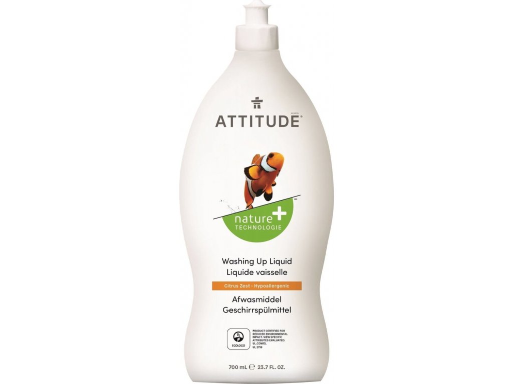 ATTITUDE prostředek na mytí nádobí s vůní citronové kůry 700 ml