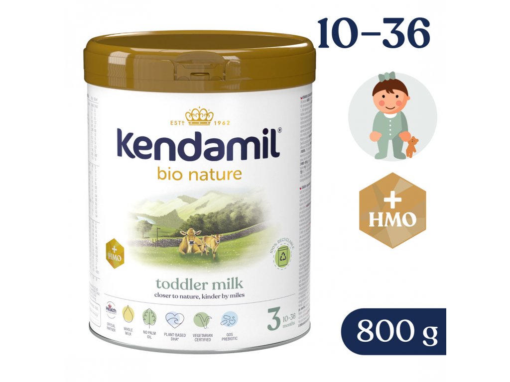 KENDAMIL BIO Nature 3 HMO+ batolecí mléko 800 g
