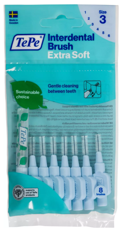 Levně TePe Extra soft mezizubní kartáčky 0,6 světle modré 8 ks