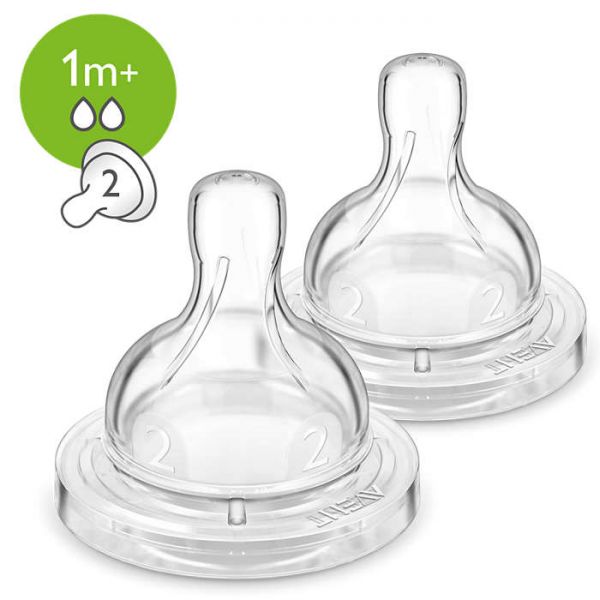 Avent dudlík Anti colic/Classic pomalý průtok 2 ks bílá