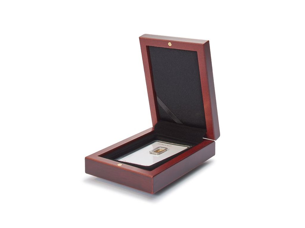 volterra etui for 1 x gold bar in blister packaging mahogani