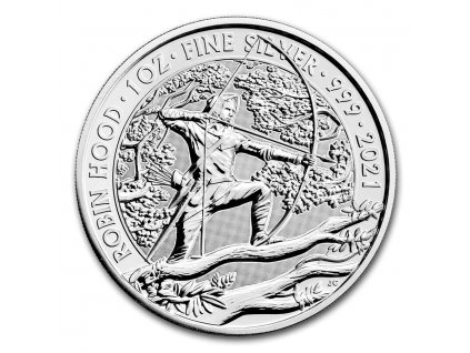 2021 great britain 1 oz silver myths and legends robin hood bu 229930 rev