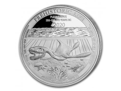 2020 democratic rep of congo 1 oz silver plesiosaurus bu 220320 slab