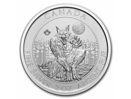 2021 canadian 2 oz silver creatures of the north werewolf 237395 slab