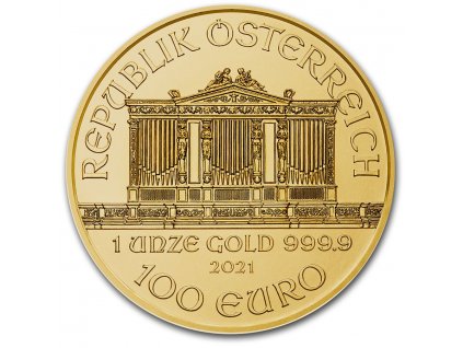 2021 1 oz austrian gold philharmonic coin bu 224757 obv