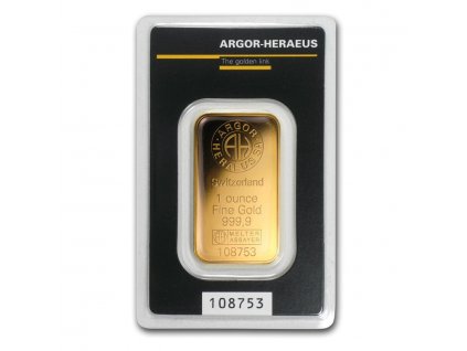 1 oz gold bar argor heraeus kinebar design in assay 67496 Slab