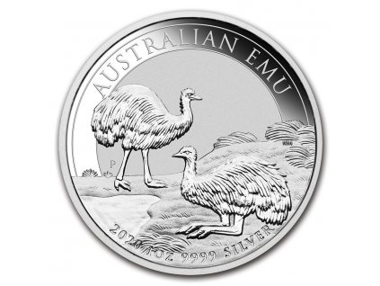 2020 australia 1 oz silver emu bu 214655 obv