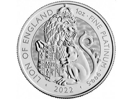 1 oz platinum tudor beast lion of england 2022 100 bu
