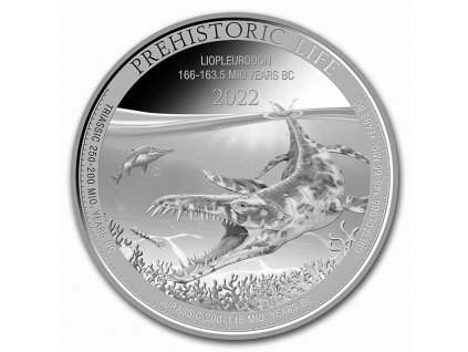 2022 democratic rep of congo 1 oz silver liopleurodon reptile 256230 obv