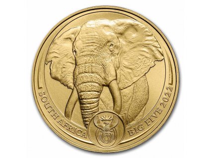 2022 south africa 1 oz gold big five elephant bu 259536 obv